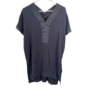 NWT Banana Republic Womens Short-Sleeve V-Neck Tunic Top Black Size S
